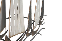 Panneau mural décoratif en métal voiliers 3D