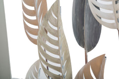 Panneau mural décoratif en métal 3D design feuilles couleurs variées