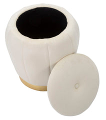 STOOL/STORAGE PARIS CREMA/GOLD CM Ø 43X43