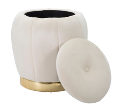 STOOL/STORAGE PARIS CREMA/GOLD CM Ø 43X43