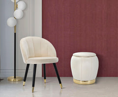 STOOL/STORAGE PARIS CREMA/GOLD CM Ø 43X43