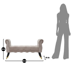 BENCH PARIS GRIGIA/GOLD CM 120X40X60