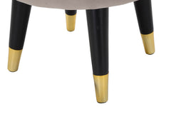 Tabouret Paris Velours Gris avec finition dorée pieds Noir