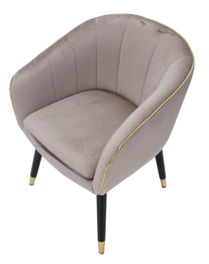 PARMCHAIR PARIS GRIGIA/GOLD CM 62X58X78