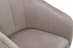 PARMCHAIR PARIS GRIGIA/GOLD CM 62X58X78