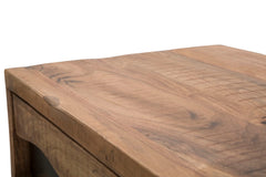 Console rectangulaire Yellowstone Acacia massif pieds métal Noir