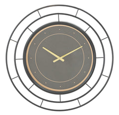 Horloge murale ronde noir et or