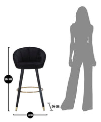BAR STOOL PRAGUE NERO CM 55X56X104