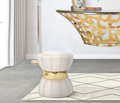 STOOL FLOWER CREM CM Ø 40X44