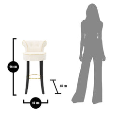 BAR STOOL LUXY CREAM CM 46X48X96