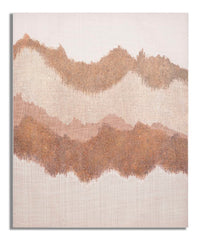 Peinture murale abstraite en toile cadre en bois couleurs chaudes