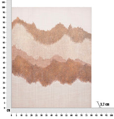 Peinture murale abstraite en toile cadre en bois couleurs chaudes