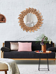 Miroir mural rond Pétale Cuivre