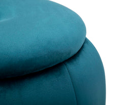 STORAGE STOOL PARIS TEAL/GOLD CM Ø 43X43