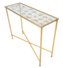 CONSOLE PAPILLONS VERRE CM 100X35X80