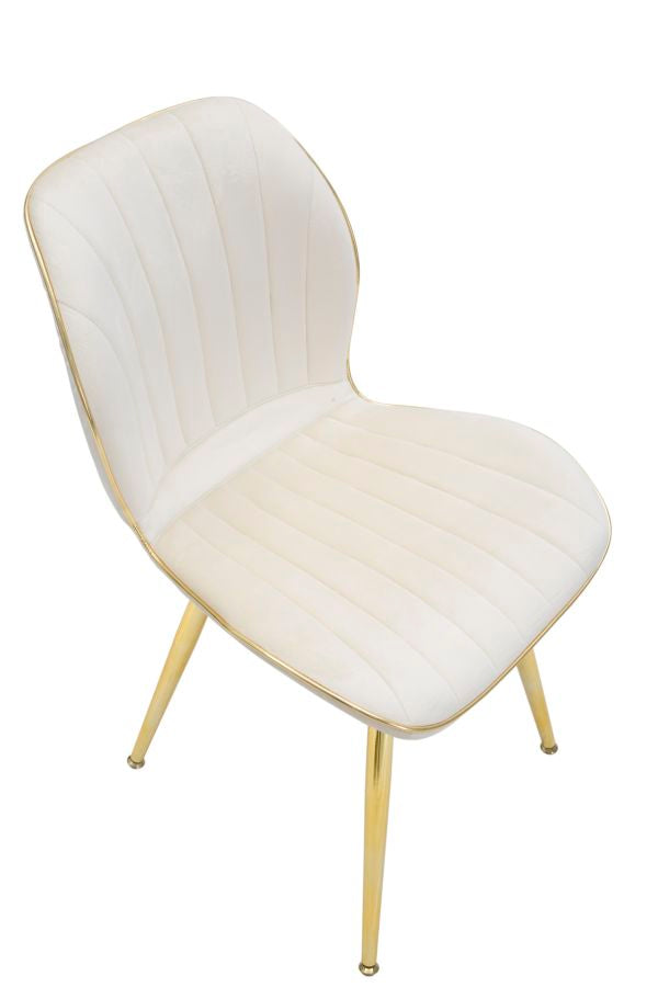 PARIS CHAIR SPACE CREAM/GOLD SET 2 PZ CM 46X58X77