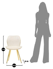 PARIS CHAIR SPACE CREAM/GOLD SET 2 PZ CM 46X58X77
