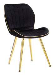 PARIS CHAIR SPACE BLACK/GOLD SET 2 PZ CM 46X58X77