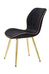 PARIS CHAIR SPACE BLACK/GOLD SET 2 PZ CM 46X58X77