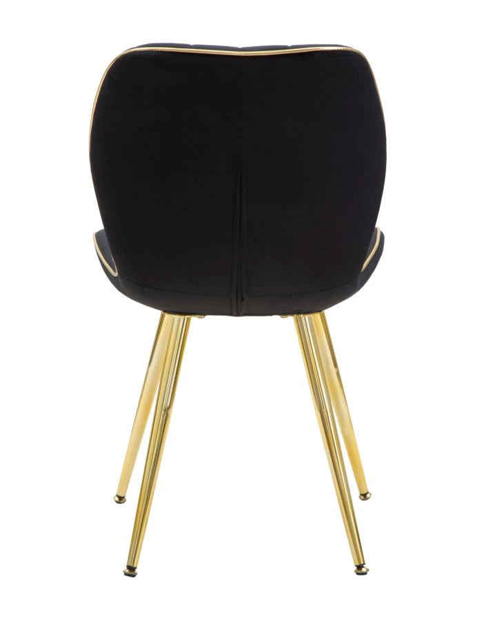 PARIS CHAIR SPACE BLACK/GOLD SET 2 PZ CM 46X58X77