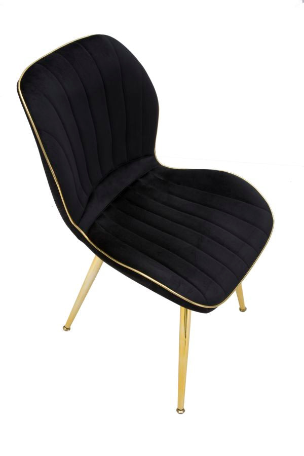PARIS CHAIR SPACE BLACK/GOLD SET 2 PZ CM 46X58X77