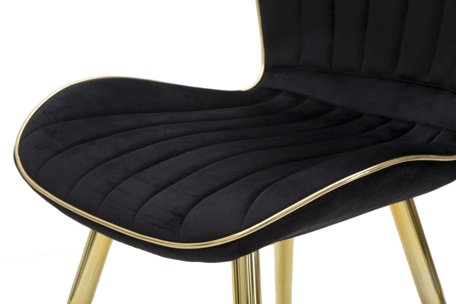 PARIS CHAIR SPACE BLACK/GOLD SET 2 PZ CM 46X58X77