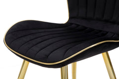 PARIS CHAIR SPACE BLACK/GOLD SET 2 PZ CM 46X58X77