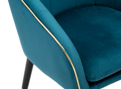 ARMCHAIR PARIS TEAL/GOLD CM 62X58X78
