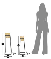 Ensemble de vases porte-vases métal doré et support métal noir