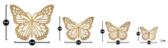 Ensemble de papillons muraux 3D or décoratifs 4 pièces