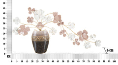 Panneau mural décoratif Vase 3D en Fer avec fleurs