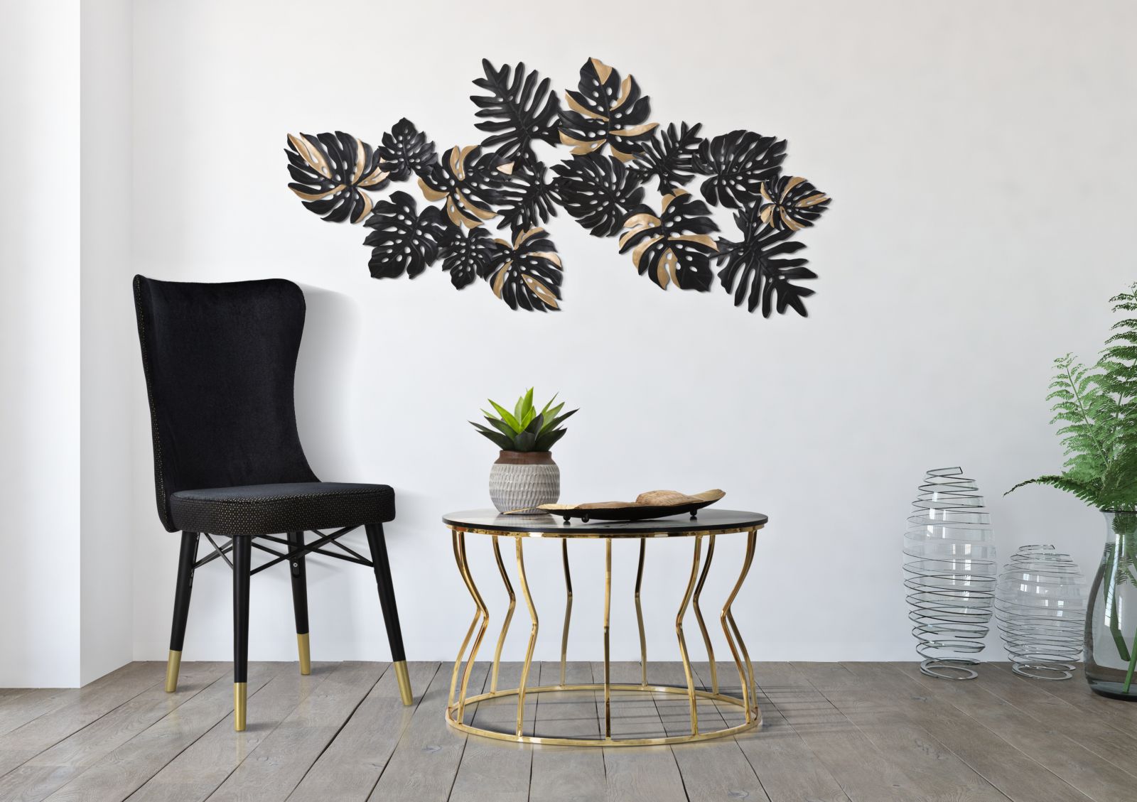 MIMOZA BLACK CHAIR SET 2 PCS CM  40X65X99