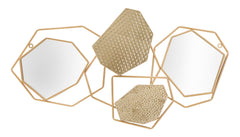 Miroir mural géométrique métal doré