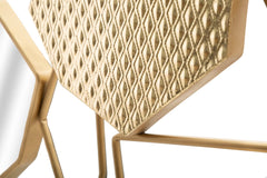 Miroir mural géométrique métal doré