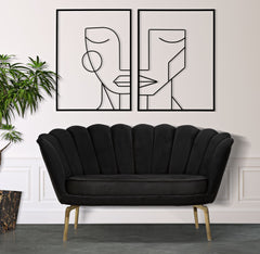 SOFA'  VIENNA PLUS BLACK CM 136X76X78