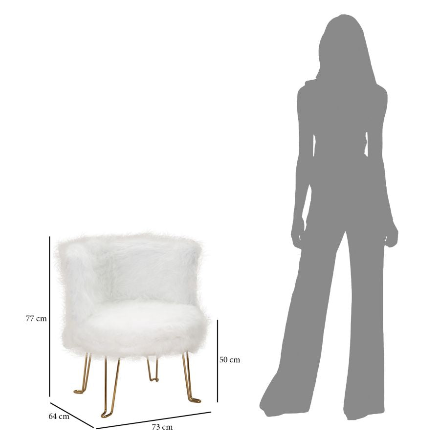 ARMCHAIR HACIL WHITE CM 73X64X77