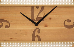 Horloge murale ronde Fuji Bois et paille de Vienne