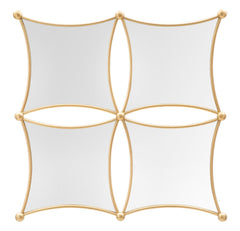 Miroir mural géométrique JALO métal doré 4 miroirs
