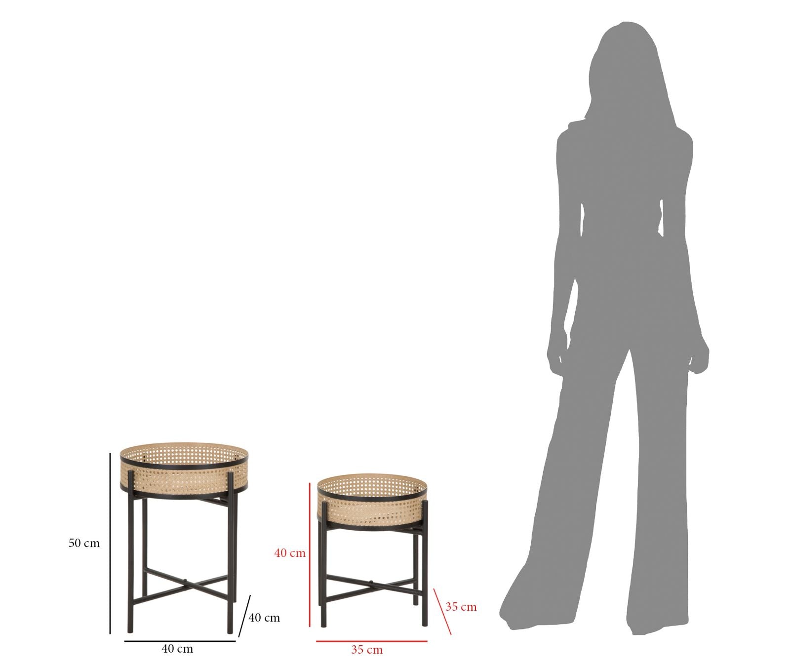 TABLE FUJI SET 2 PCS CM Ø 40X50-35X40