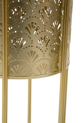 Porte-vases ronds en métal doré Golvy avec piédestal amovible