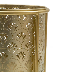 Porte-vases ronds en métal doré Golvy avec piédestal amovible