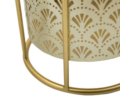 Porte-vases ronds en métal doré Golvy avec piédestal amovible