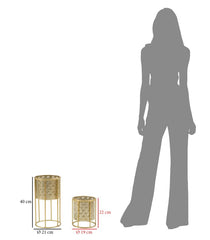 Porte-vases ronds en métal doré Golvy avec piédestal amovible