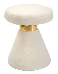 Table basse ronde Tissu rembourré décoration dorée