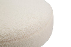 Table basse ronde Tissu rembourré décoration dorée
