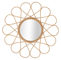 Miroir mural rond Almeria Rotin