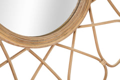 Miroir mural rond Almeria Rotin