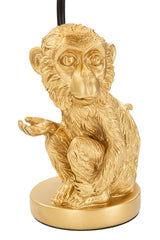 Lampe de table Singe doré abat-jour Tissu Noir