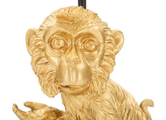 Lampe de table Singe doré abat-jour Tissu Noir