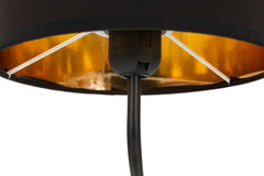 Lampe de table Singe doré abat-jour Tissu Noir